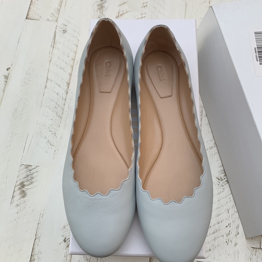 Chloe size 38. Soft gray, blue.